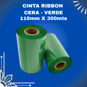 Cinta de Ribbon de Cera - Verde 110mm X 300mts